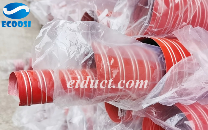 High Temperature silicone exhaust extraction 2 Ply air duct hose from Ecoosi Industrial Co., Ltd.